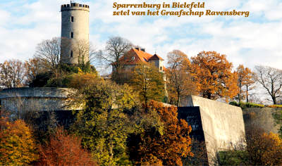Gravin Jutta von Ravensberg en de Sparrenburg in Bielefeld deel van het Graafschap Ravensberg
